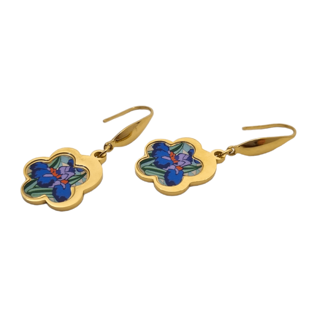 Flower Hook Earrings ‘Irises’
