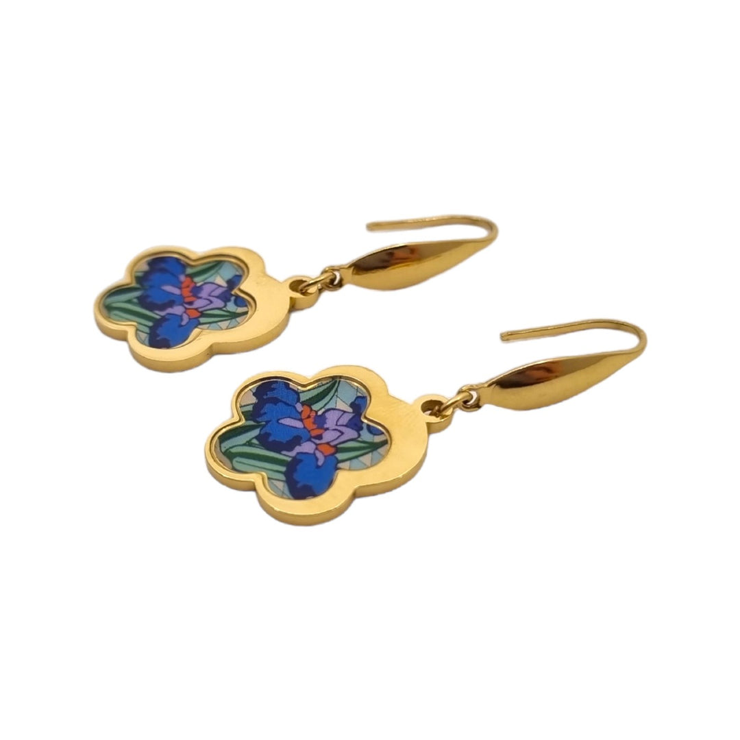 Flower Hook Earrings ‘Irises’