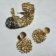 Set of bangle and earrings 'Coral'